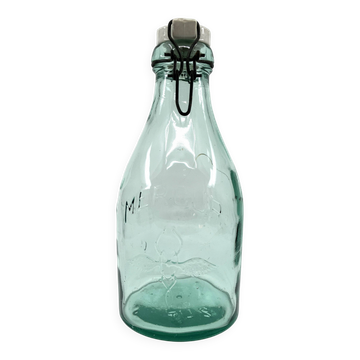 Grande bouteille "Mercur" en verre et bouchon en céramique • 2L • 1930