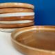 Service de 6 assiettes creuse en grès vintage - art de la table ceramique grès vintage