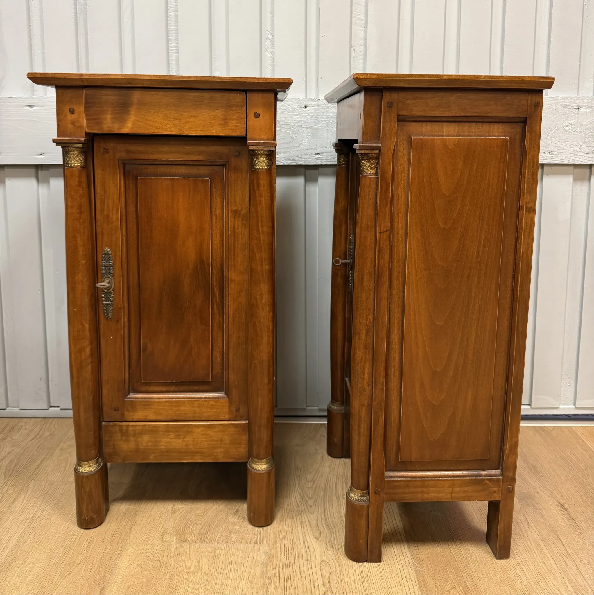 Pair of Empire style bedside tables