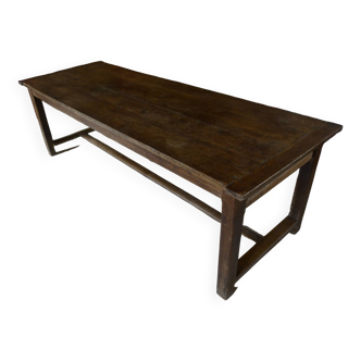 Table de ferme rustique en chêne. 2m35