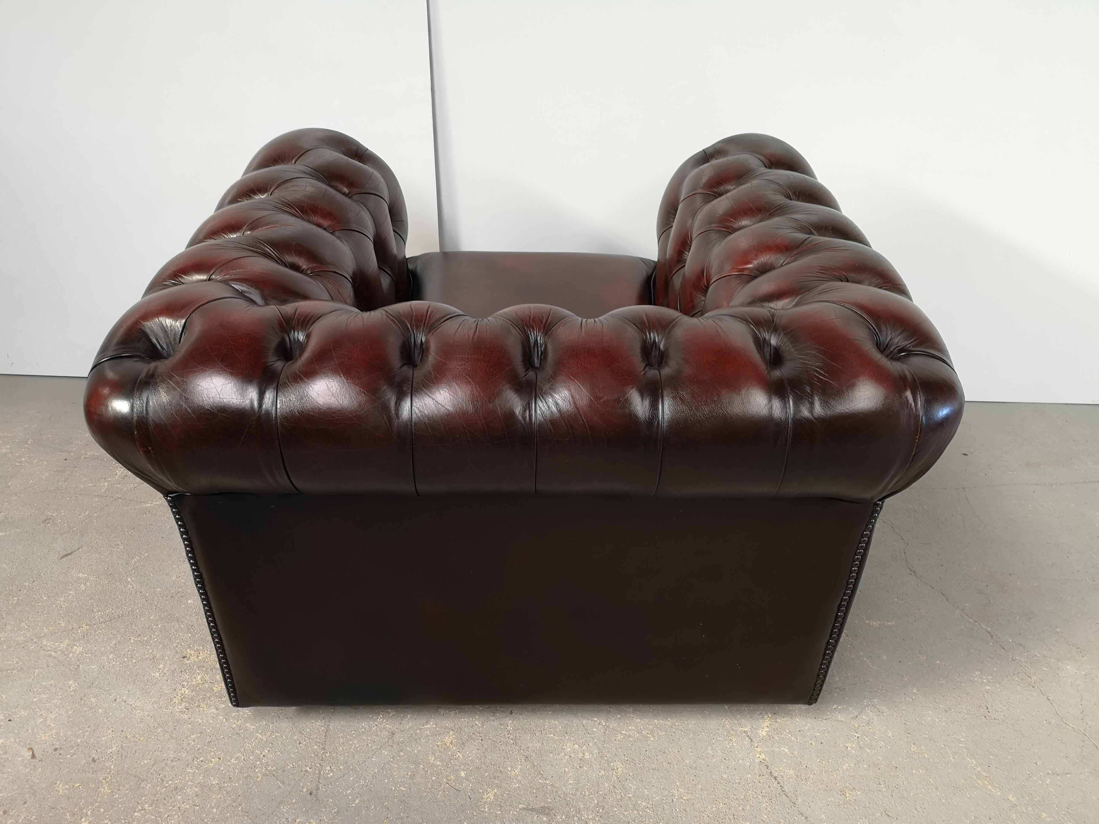 Armchair chesterfield mahogany leather English style