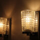 Wall lamps in worked glass and chromed metal, Italy 70's