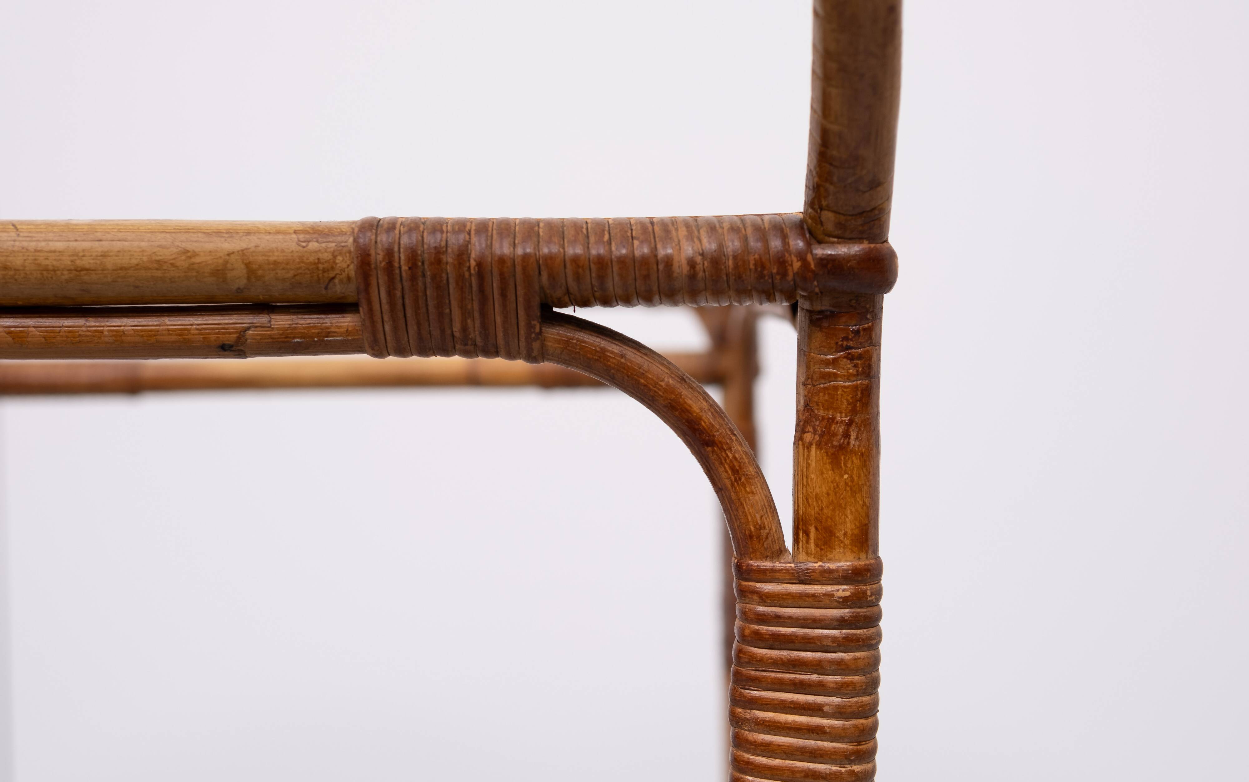 Rohe Noordwolde Rattan Serving Trolley 1960s