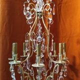 Chandelier crystal stamp cage, eight points of light