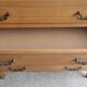 Louis XV style chest of drawers, in blond wood, vintage 60s