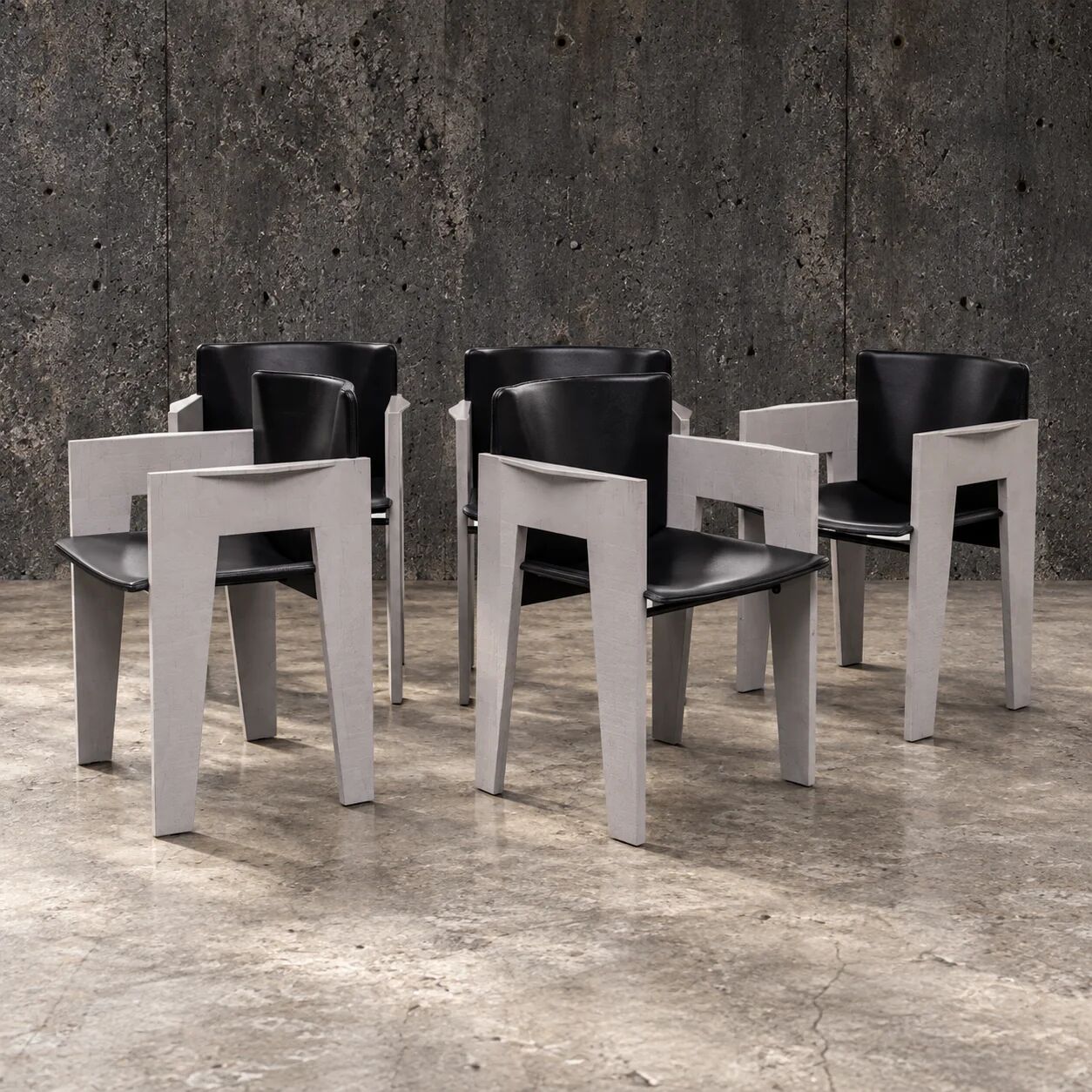 Set of 5 modernist dining chairs by Arnold Merckx for Arco / 1980s