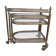 Set of nesting brass and glass serving trolleys