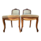 Lot of 2 antique Louis XV style chairs, carved solid wood.