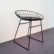 Black KM05 Wire Stool by Cees Braakman & Adriaan Dekker for Pastoe, 1960's