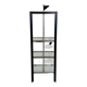 Italian Postmodern Chrome, Black Wood and Glass Shelf by Ponti Terenghi, 1980s