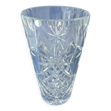Conical carved crystal vase