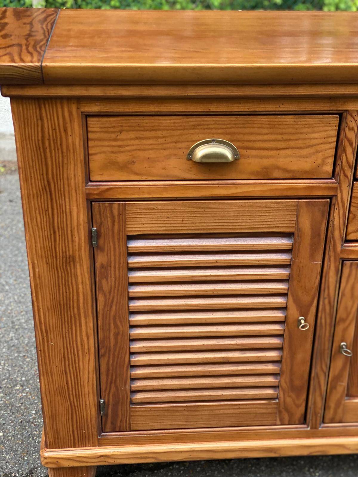 Scandinavian solid wood sideboard with 3 doors and 6 drawers, 160 cm