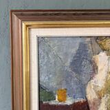 1945 Mid-Century Modern "Leaning Model" Swedish Vintage Figurative Portrait Oil Painting, Framed