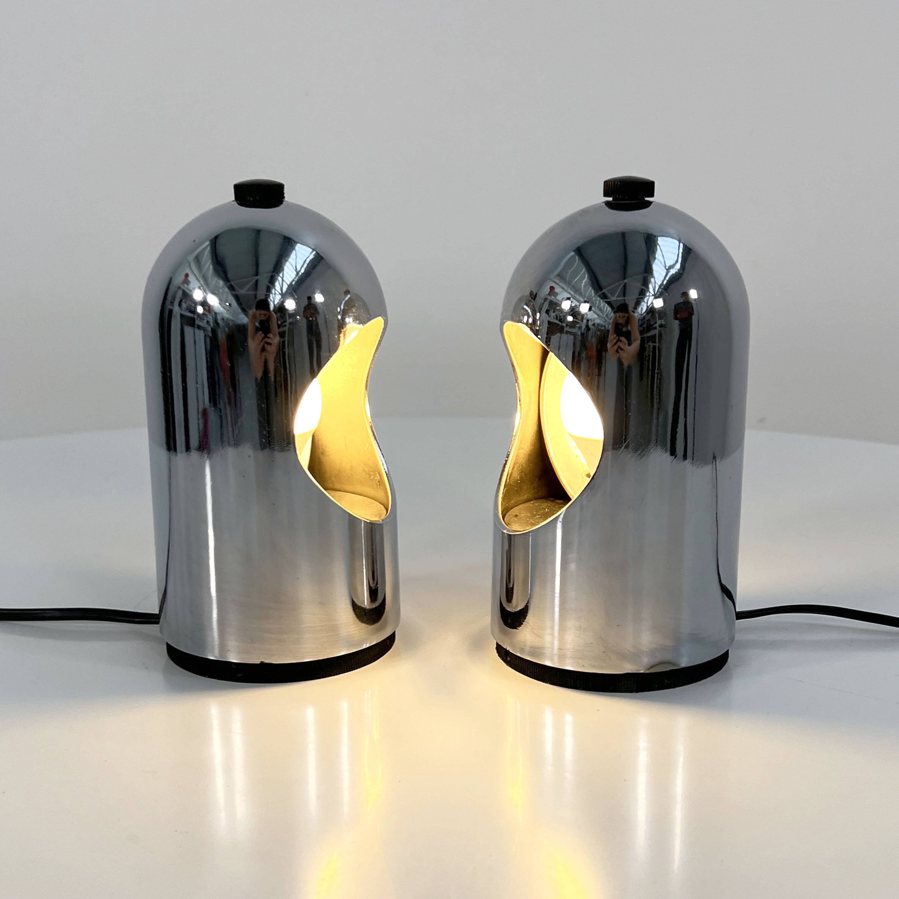 Pair of chrome Selene lamps by ABM, 1960