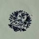 Vintage hollow circular plate in blue and white Boch pottery.
