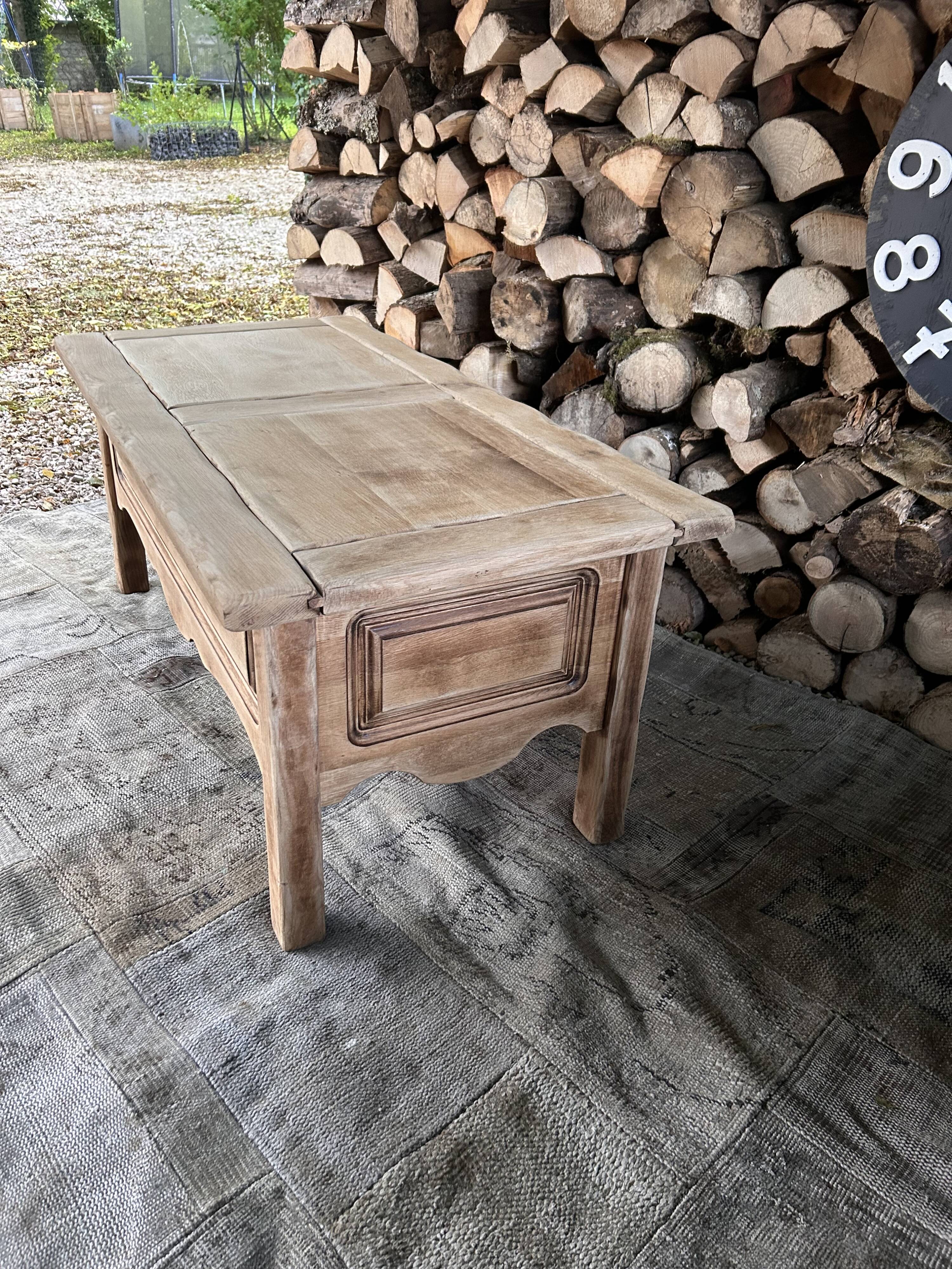 Solid oak coffee table