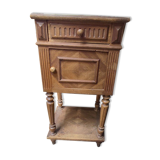 Bedside table solid wood inlaid drawer vintage antique door