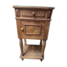 Table de chevet bois massif marqueté tiroir porte ancienne vintage