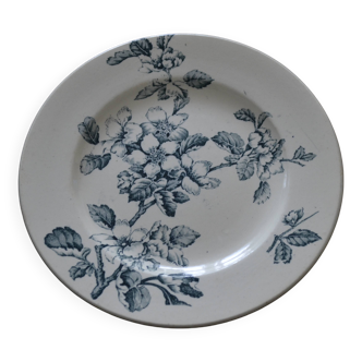 assiette fleurs bleues