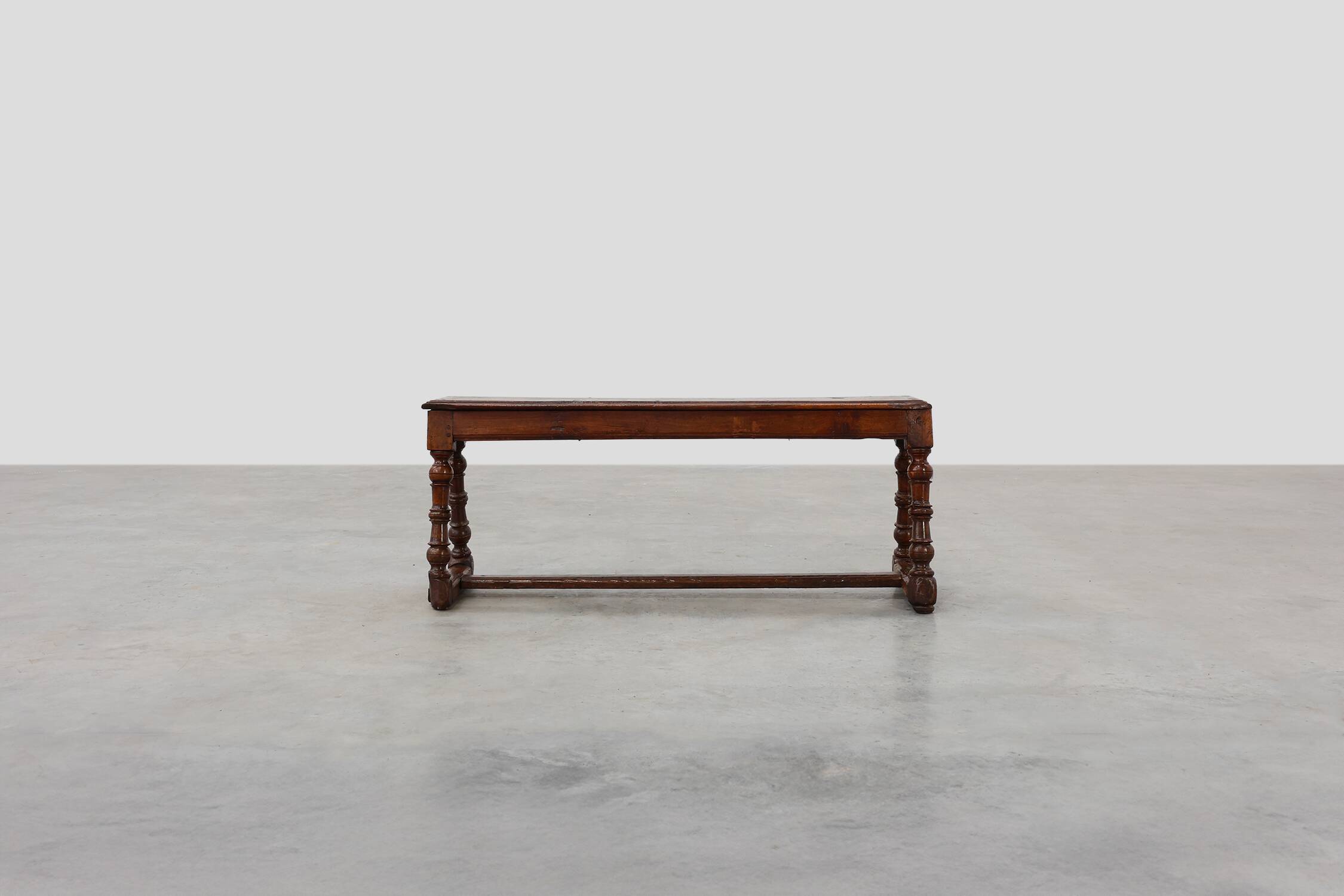 Antique English oak farmhouse bench, UK ca. 1850