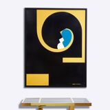 Yves Plantevin large oil on wood panel 1974