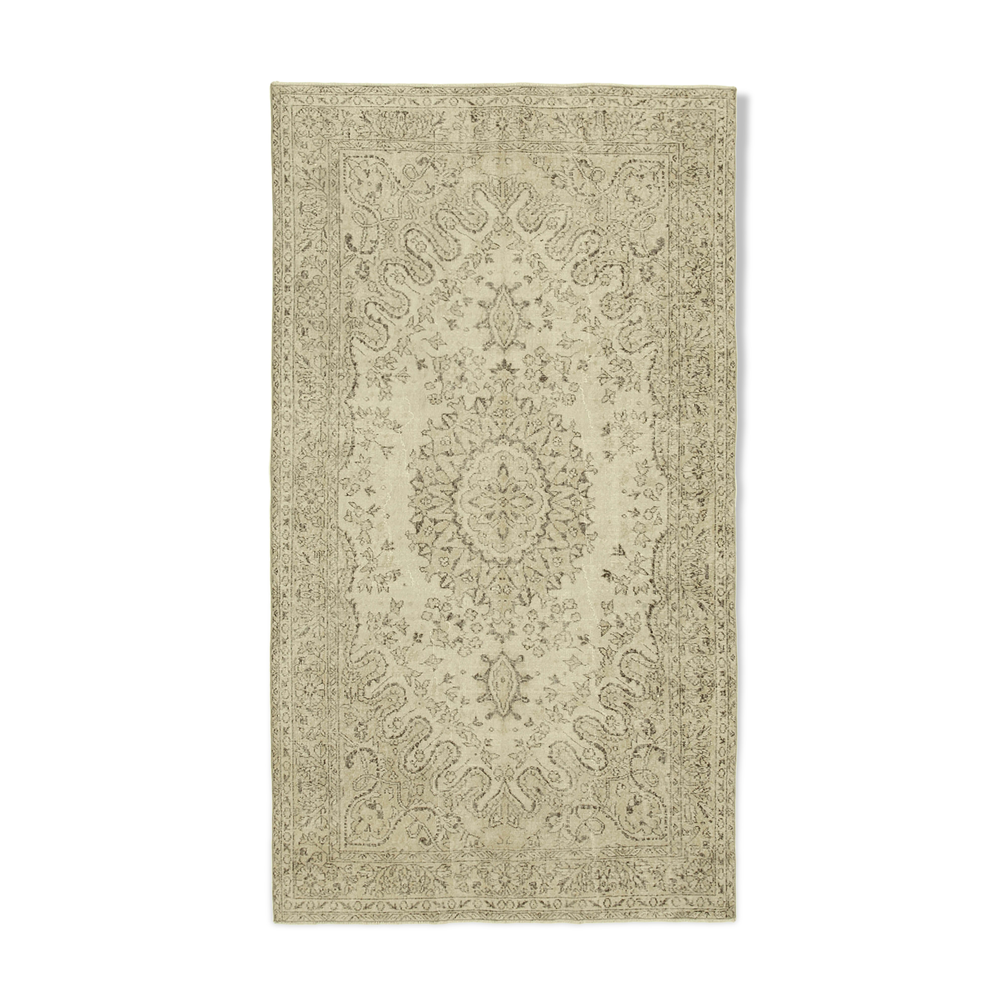 Handmade one-of-a-kind oriental beige carpet 170 cm x 293 cm