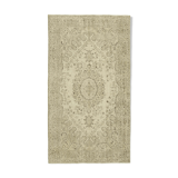 Tapis beige oriental unique en son genre fait à la main 170 cm x 293 cm