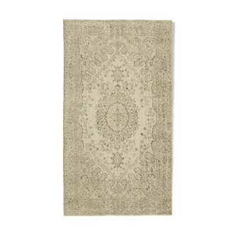 Handmade one-of-a-kind oriental beige carpet 170 cm x 293 cm