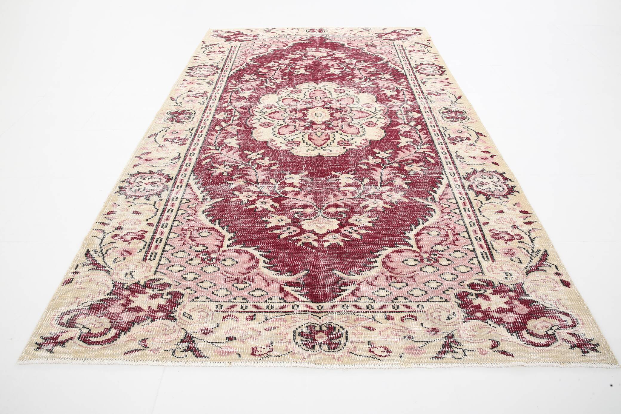 6x9 Rug For Classic Room Burgundy Vintage Persian Rug, 175x282Cm SK5137