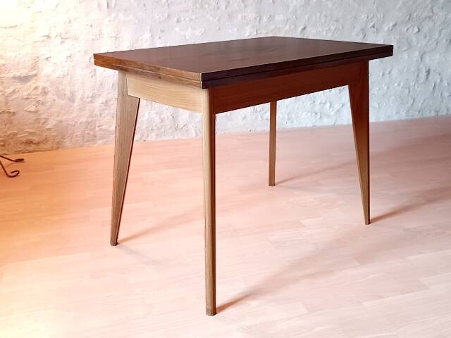 Vintage 60s style portfolio table with compass legs, renovated