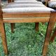 Chairs wood and striped antique fabrics
