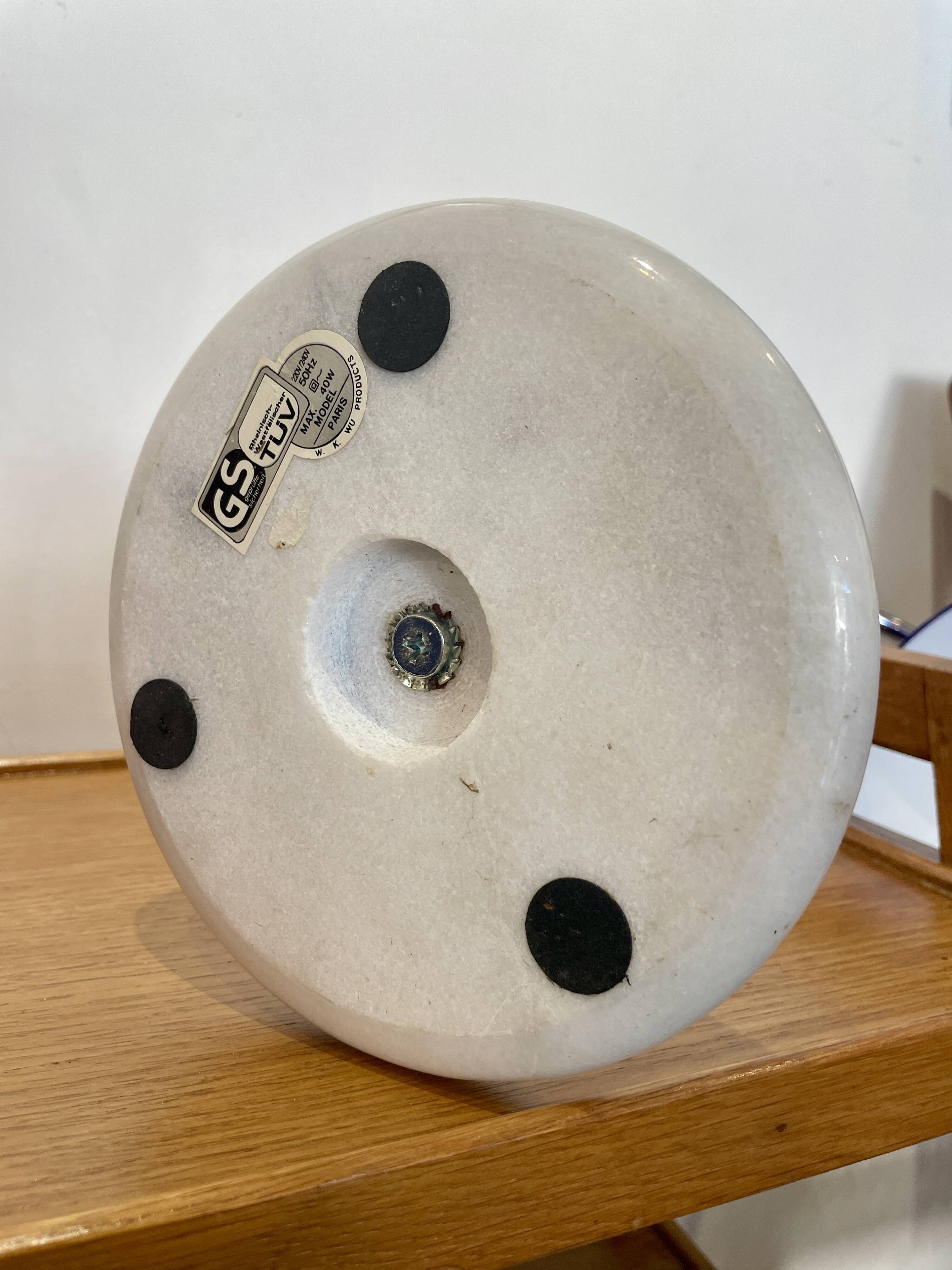 Blue opaline lamp with a marble base