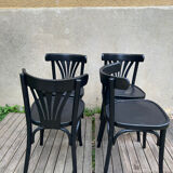 4 vintage black bistro chairs