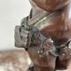 Candelabra with cherub in patinated bronze