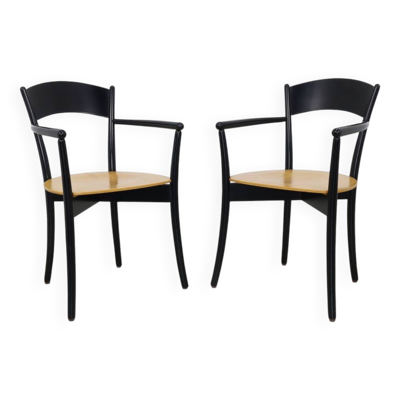 Paire de chaises de salle à manger vintage italiennes, années 1990