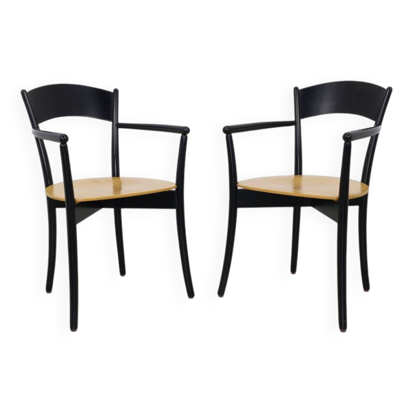 Paire de chaises de salle à manger vintage italiennes, années 1990