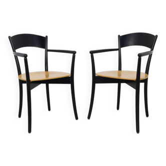 Paire de chaises de salle à manger italiennes vintage, années 1990