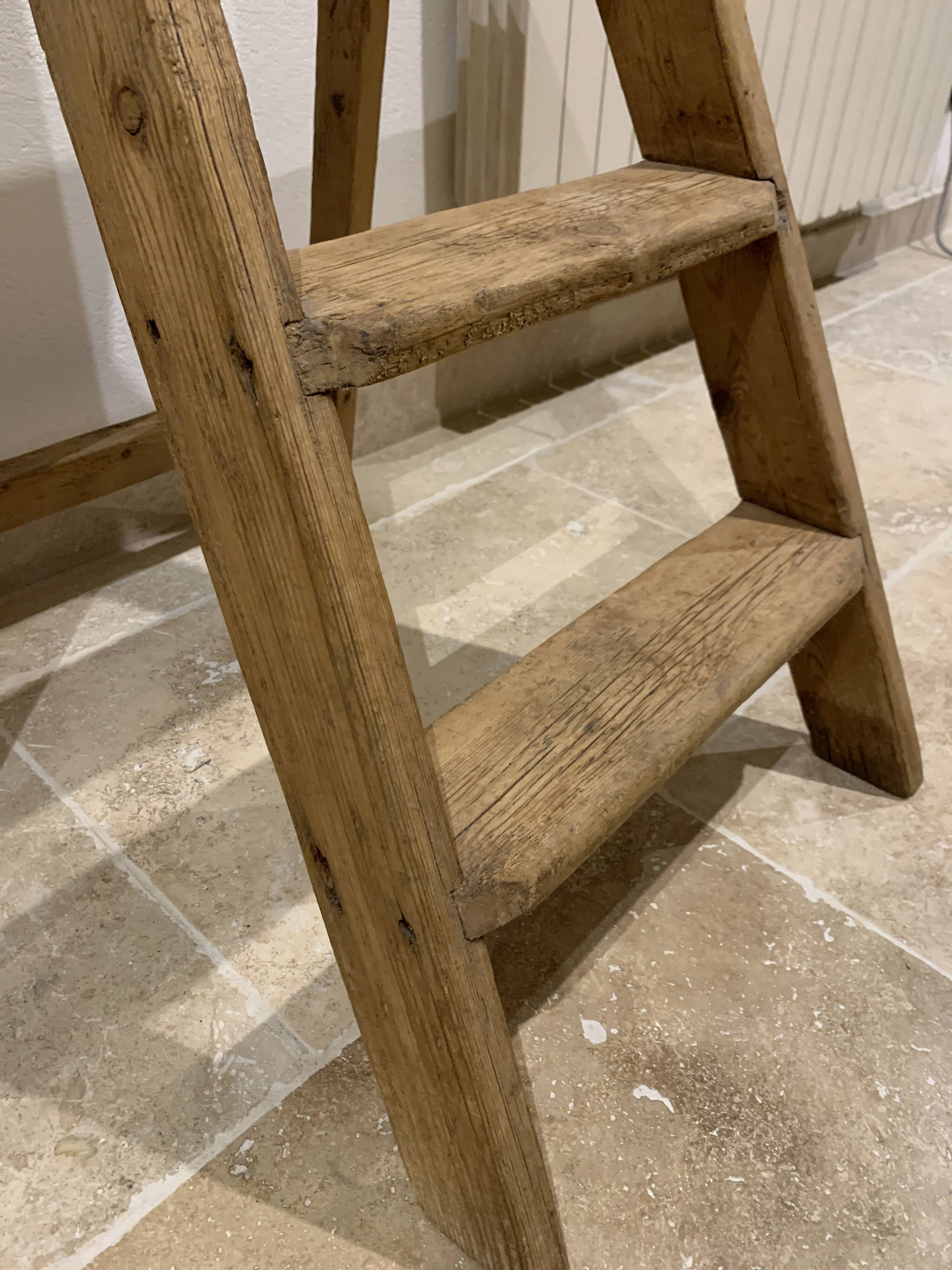 Solid wood stepladder very charming old decoration
