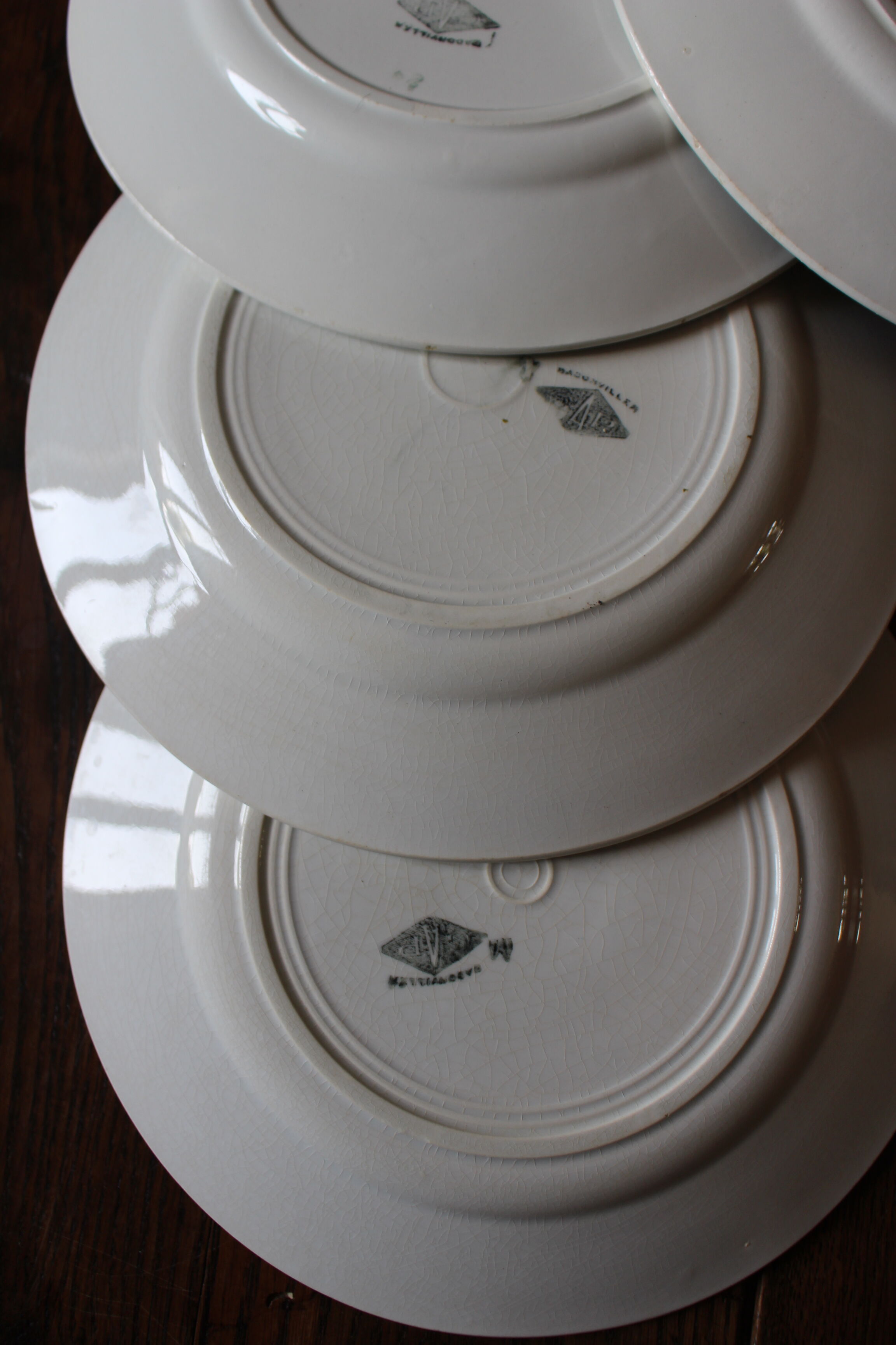 Lot 4 flat plates Badonviller Blue Rose