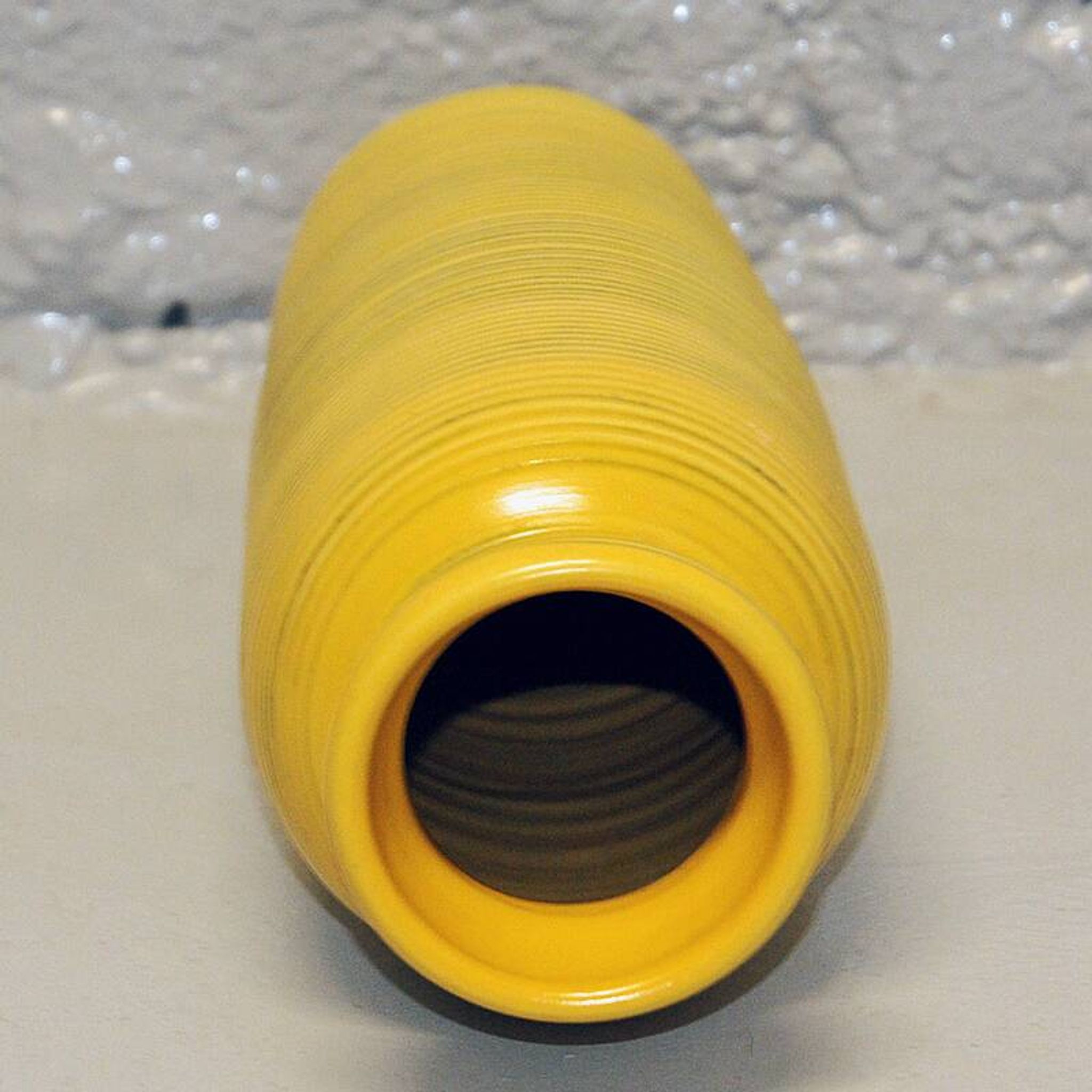 Yellow Ceramic vintage Bo Fajans vase Tiger by Berit Ternell Sweden 1960s