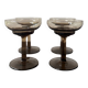 Lot de 4 verres art déco en verre fumé