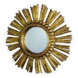 Mid-century gilded wooden sunburst mirror, Italy, 1950