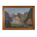 Painting "The River in the Mountains”, Scandinavian design, 1970s