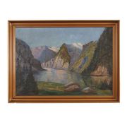 Painting "The River in the Mountains”, Scandinavian design, 1970s