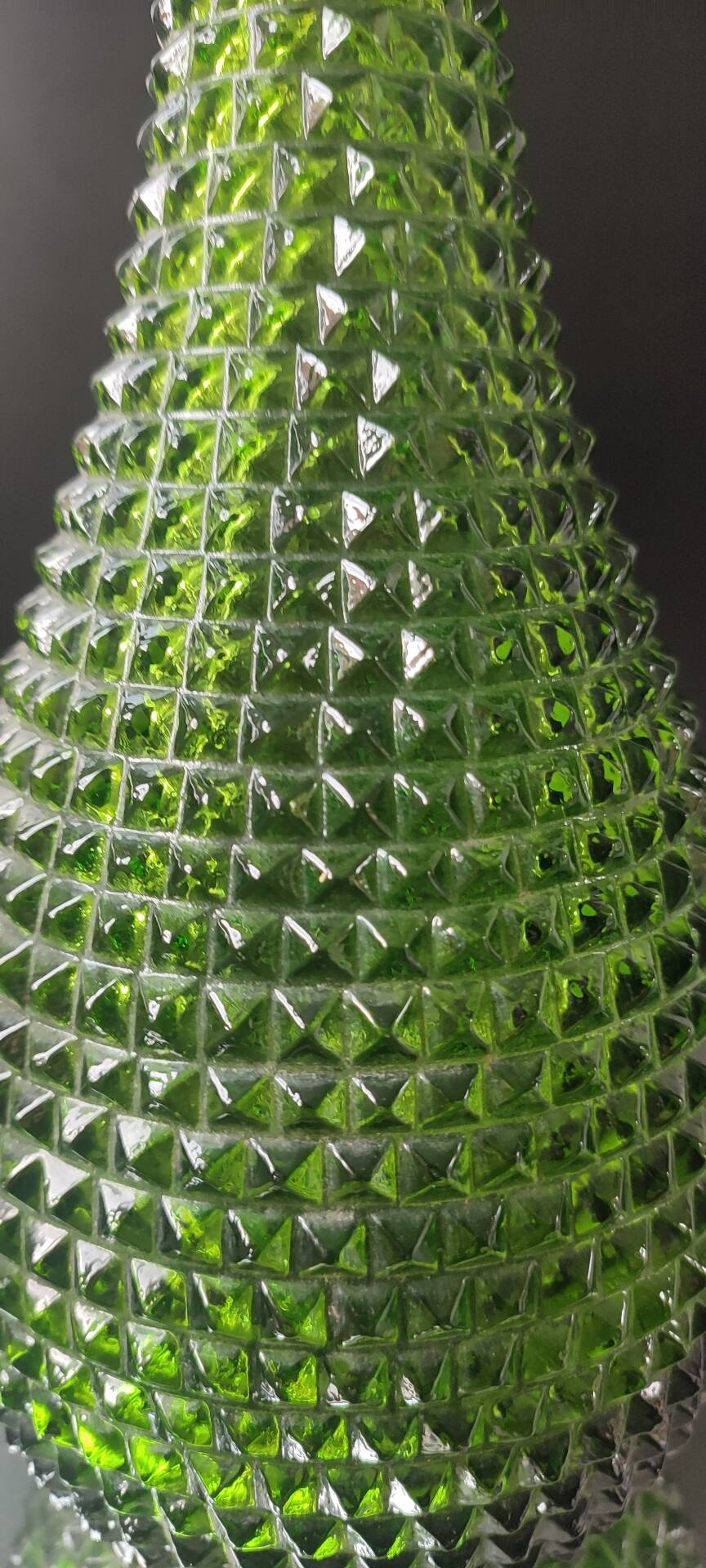 Empoli olive green bottle vase with diamond point - 39 cm