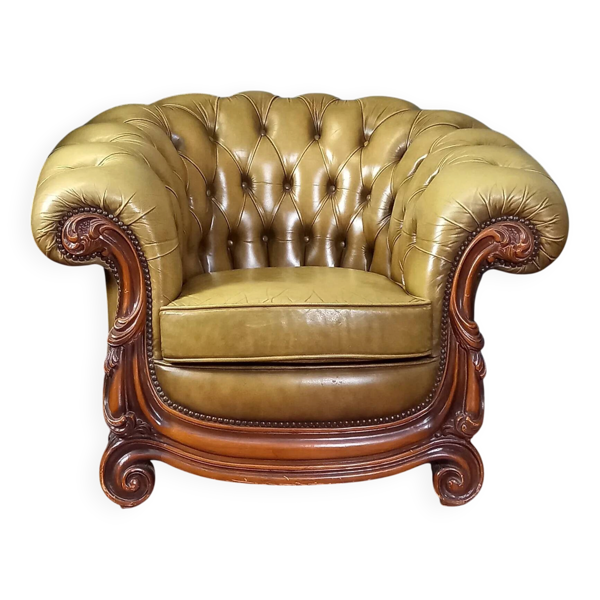 Fauteuil club Chesterfield en style baroque
