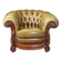 Chesterfield club armchair in baroque style