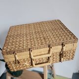 Large suitcase made of bamboo and wicker slats