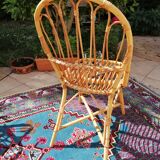 Tunisian carpet in turquoise wool and fuchsia 157x267cm