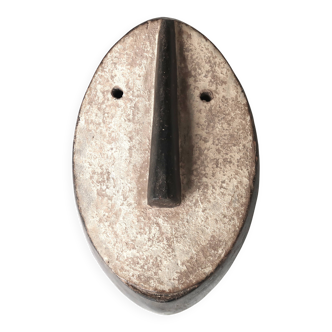 Minimalist wooden African wall mask, vintage Africa